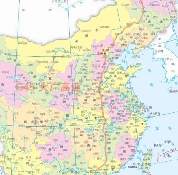 大广高速路线图
