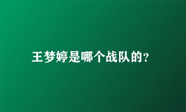 王梦婷是哪个战队的？