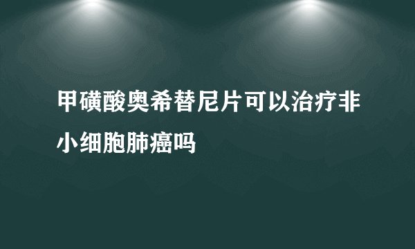 甲磺酸奥希替尼片可以治疗非小细胞肺癌吗