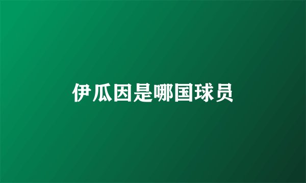 伊瓜因是哪国球员