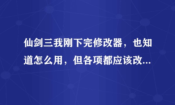 仙剑三我刚下完修改器，也知道怎么用，但各项都应该改多少？啊