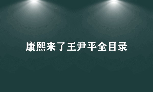 康熙来了王尹平全目录