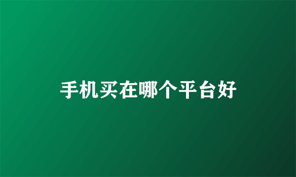 手机买在哪个平台好