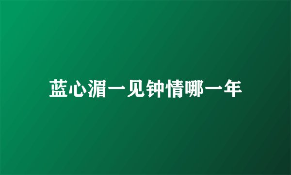 蓝心湄一见钟情哪一年