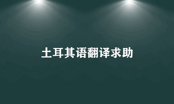 土耳其语翻译求助