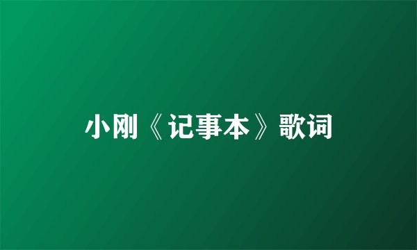 小刚《记事本》歌词
