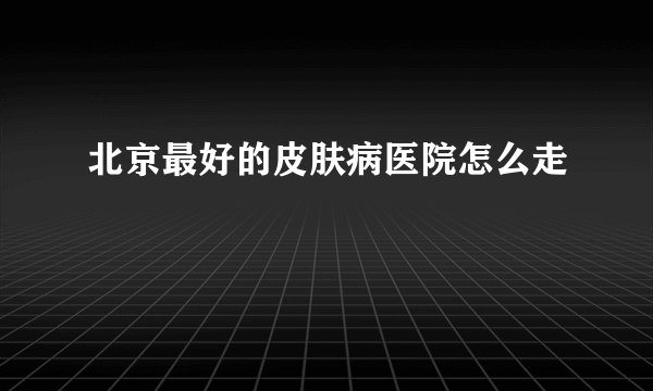 北京最好的皮肤病医院怎么走
