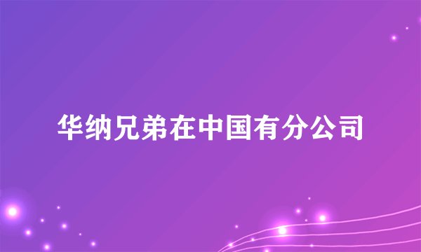 华纳兄弟在中国有分公司
