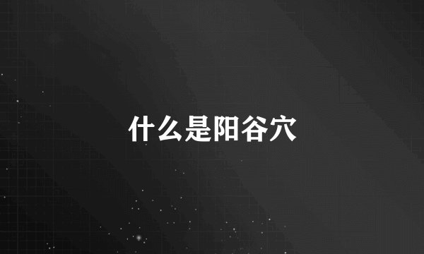 什么是阳谷穴