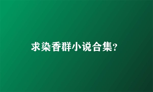 求染香群小说合集？