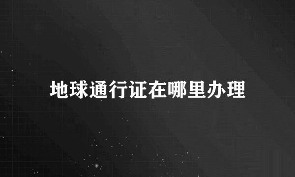 地球通行证在哪里办理