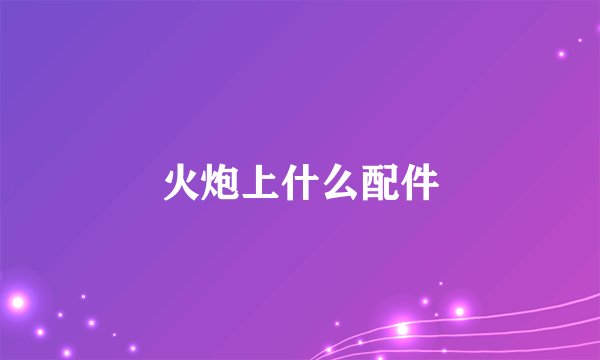 火炮上什么配件