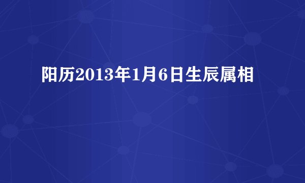 阳历2013年1月6日生辰属相