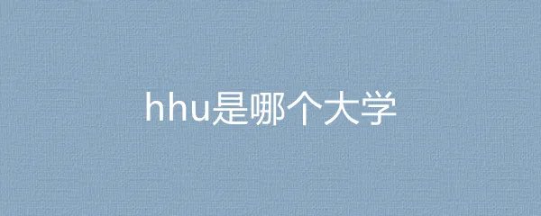 hhu是哪个大学
