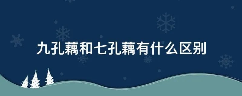 九孔藕和七孔藕有什么区别