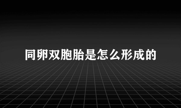 同卵双胞胎是怎么形成的