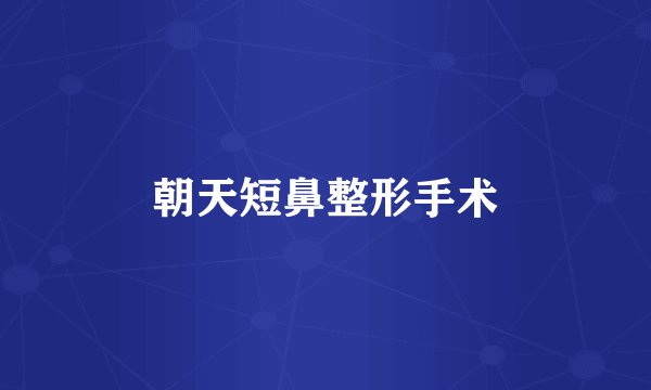 朝天短鼻整形手术