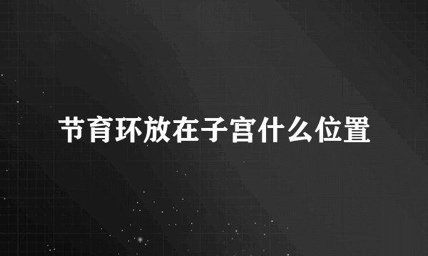 节育环放在子宫什么位置