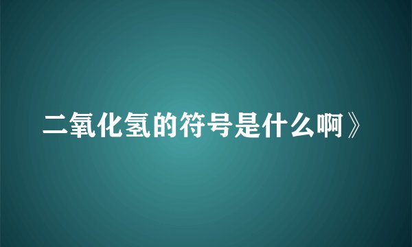 二氧化氢的符号是什么啊》