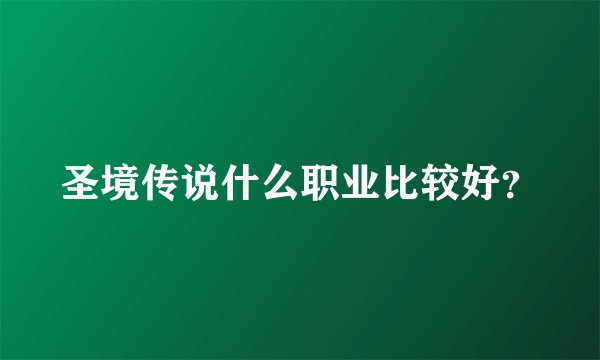 圣境传说什么职业比较好？