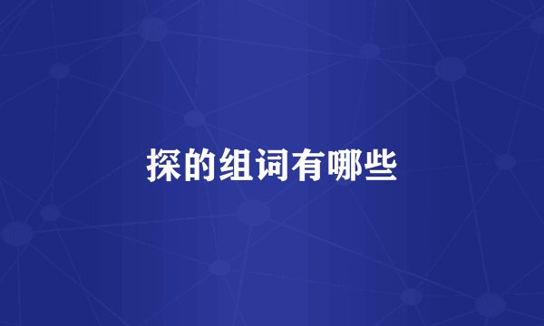 探的组词有哪些