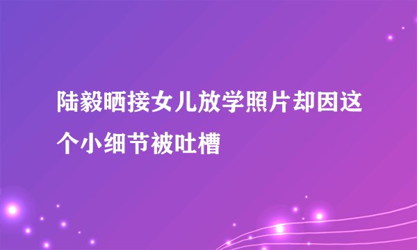 陆毅晒接女儿放学照片却因这个小细节被吐槽