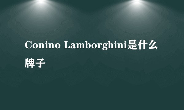 Conino Lamborghini是什么牌子