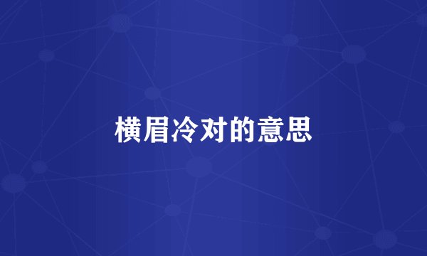 横眉冷对的意思