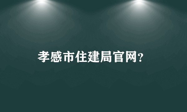 孝感市住建局官网？