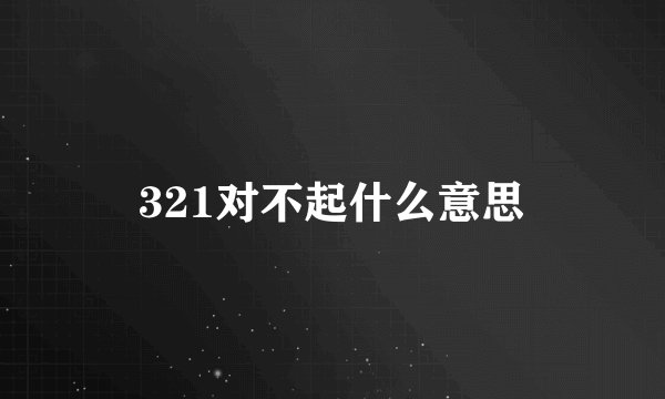 321对不起什么意思