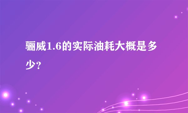 骊威1.6的实际油耗大概是多少？