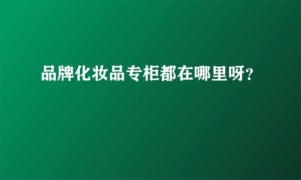 品牌化妆品专柜都在哪里呀？