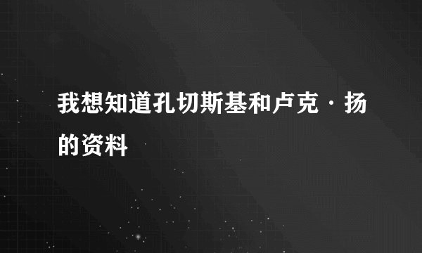 我想知道孔切斯基和卢克·扬的资料