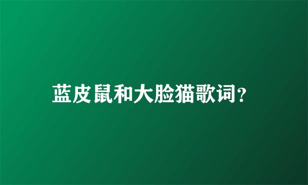 蓝皮鼠和大脸猫歌词?