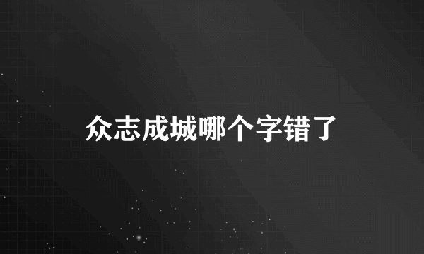 众志成城哪个字错了