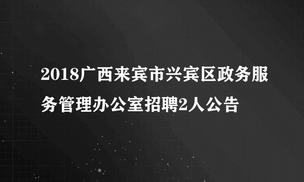 2018广西来宾市兴宾区政务服务管理办公室招聘2人公告