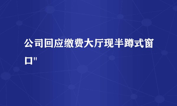 公司回应缴费大厅现半蹲式窗口