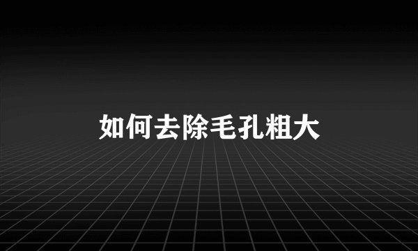 如何去除毛孔粗大