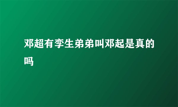 邓超有孪生弟弟叫邓起是真的吗