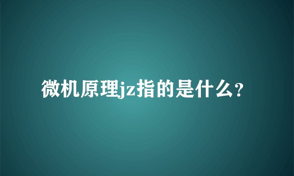 微机原理jz指的是什么？