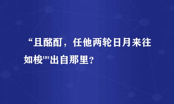 “且酩酊，任他两轮日月来往如梭