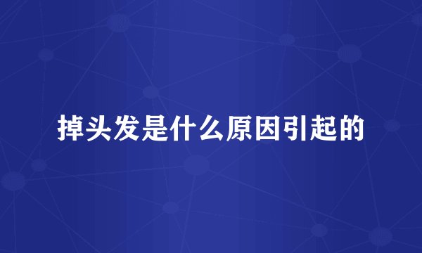 掉头发是什么原因引起的