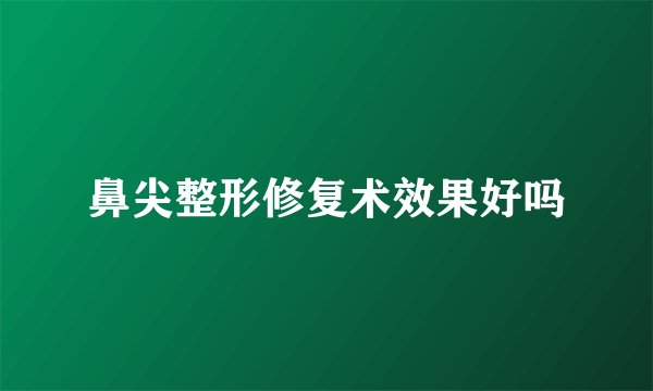 鼻尖整形修复术效果好吗