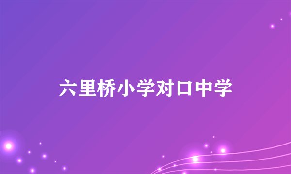 六里桥小学对口中学