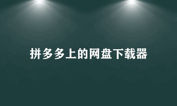 拼多多上的网盘下载器