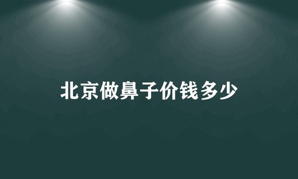 北京做鼻子价钱多少