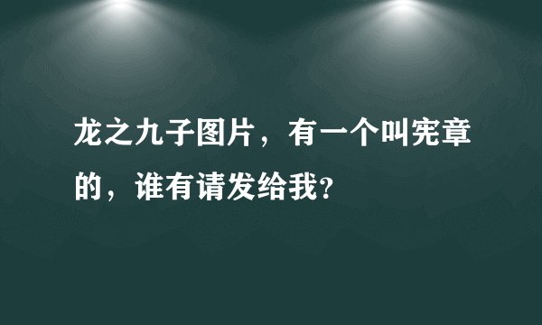 龙之九子图片,有一个叫宪章的,谁有请发给我?