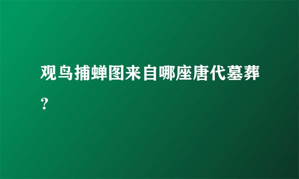 观鸟捕蝉图来自哪座唐代墓葬？