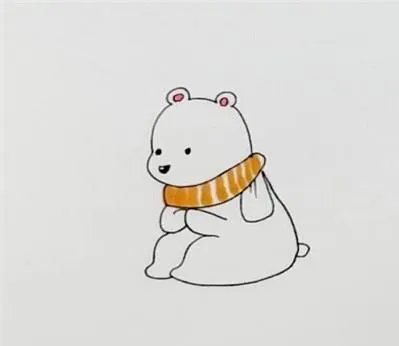 儿童彩铅北极熊绘画图片?