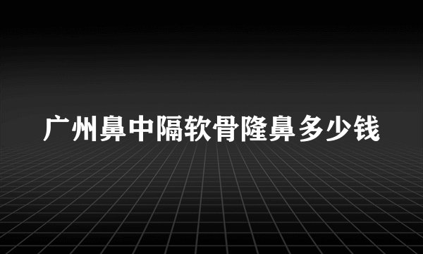 广州鼻中隔软骨隆鼻多少钱